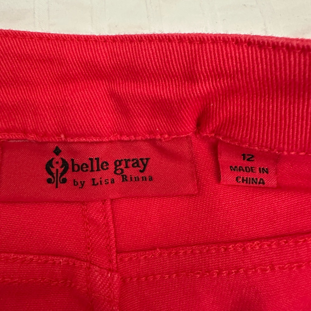 Belle Gray Size 12 Red Jeans - Picture 2 of 3